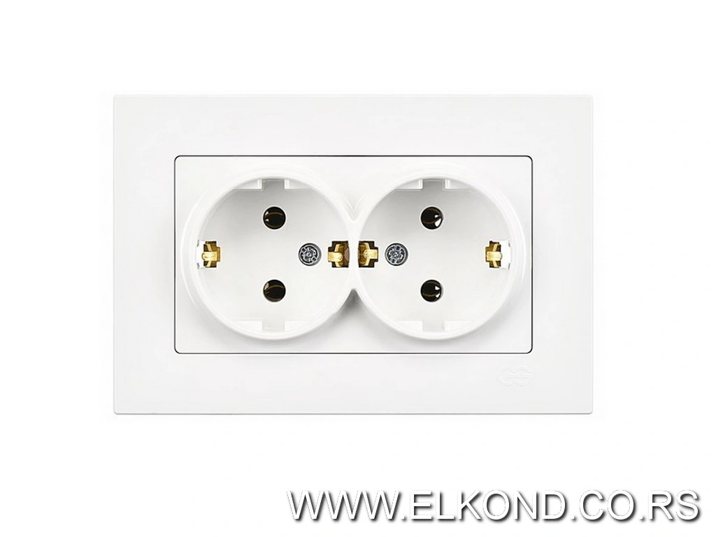 Priključak 2 pol dupli EQONA beli 01401100-100150